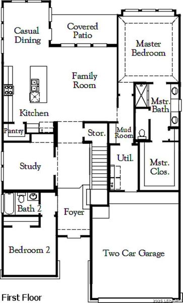 2D floor plan layout of this home in The Parklands, Schertz, TX (Image 3). 2D floor plan layout of this home in The Parklands, Schertz, TX (Image 3).