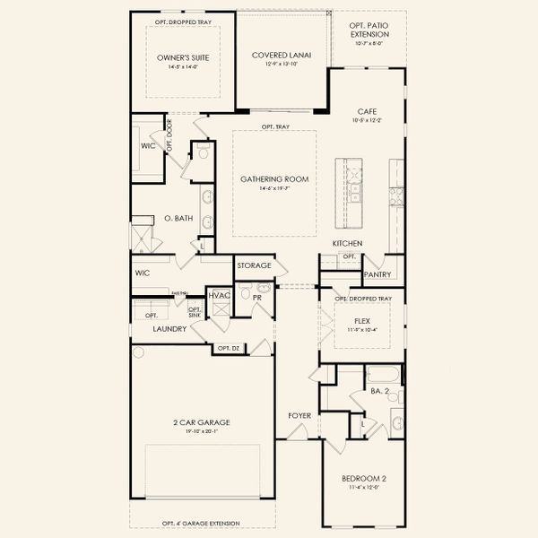 2D floor plan layout for the Prestige by Del Webb in Del Webb Southern Oaks, Newnan, GA (Image 3).