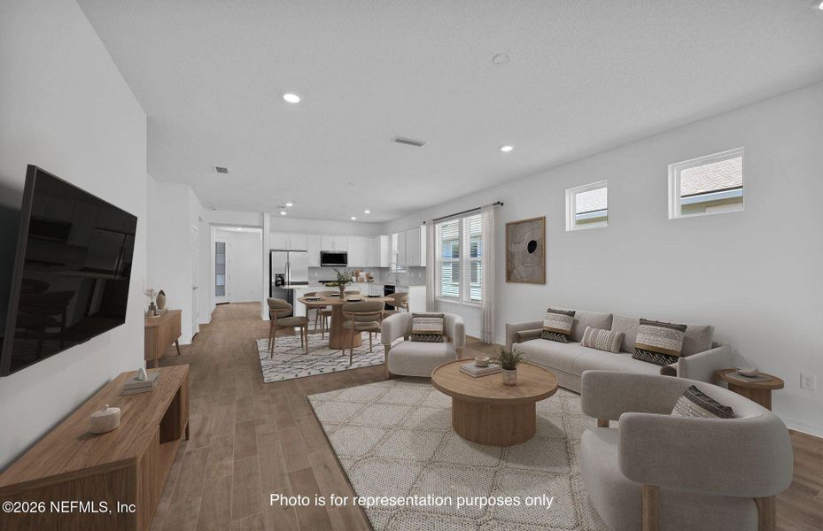 Furnished interior view inside a new home in Del Webb Wildlight, Yulee (Image 12).