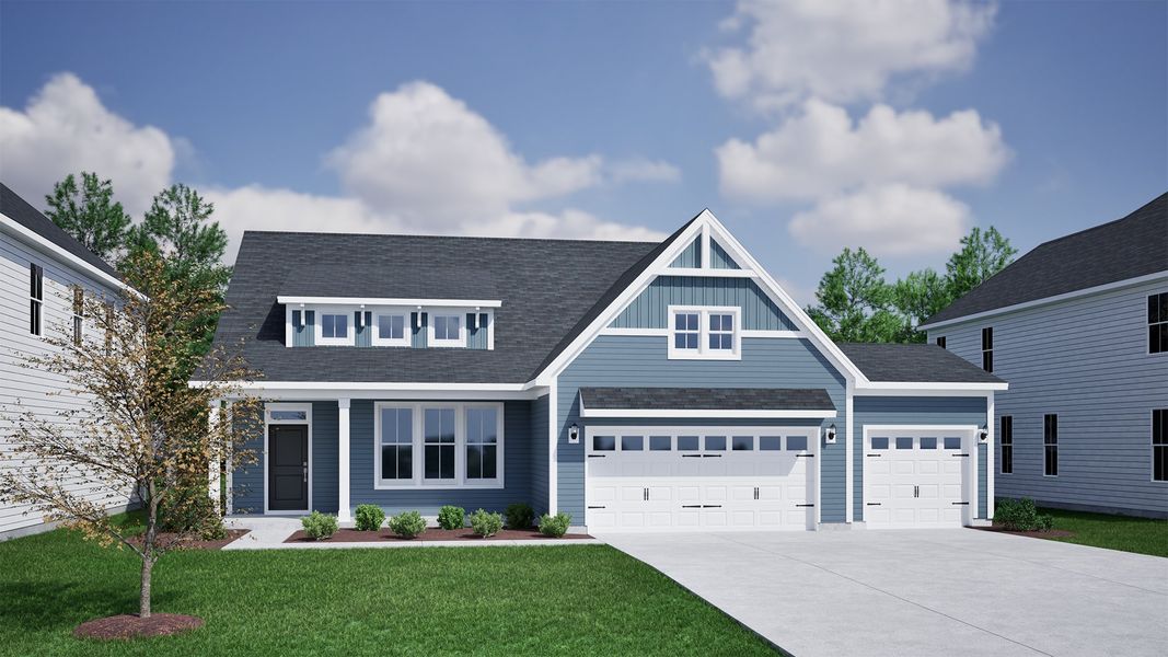 Representative exterior photo of a completed home built from the Cumberland - Vanguard Collection by Mungo Homes in Porter Ridge, Elgin, SC (Image 20).