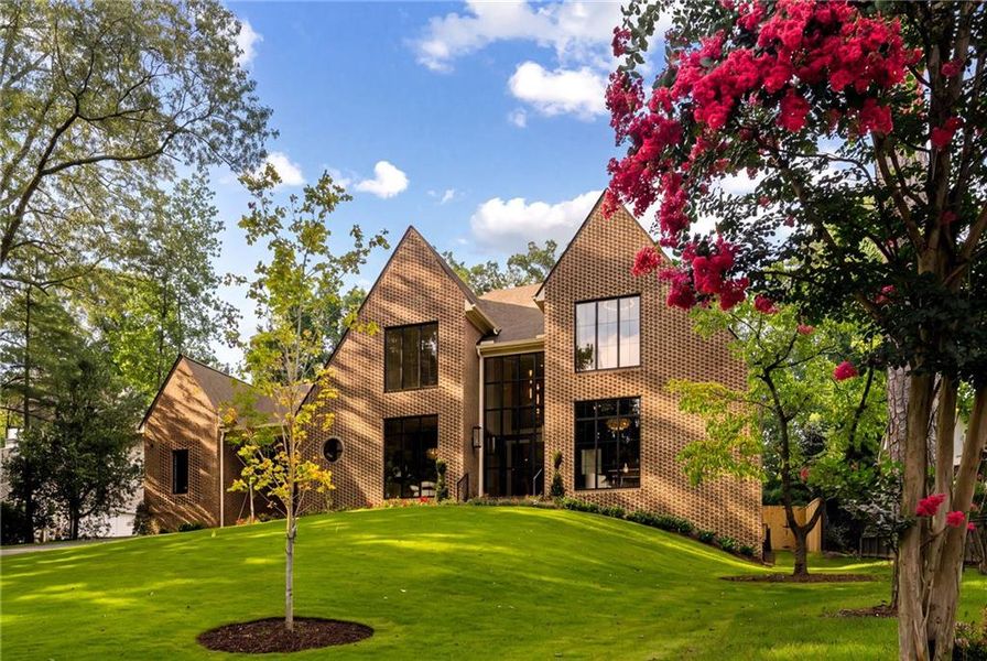 Front exterior of a new home in , Brookhaven, GA, highlighting curb appeal (Image 1). Front exterior of a new home in , Brookhaven, GA, highlighting curb appeal (Image 1).