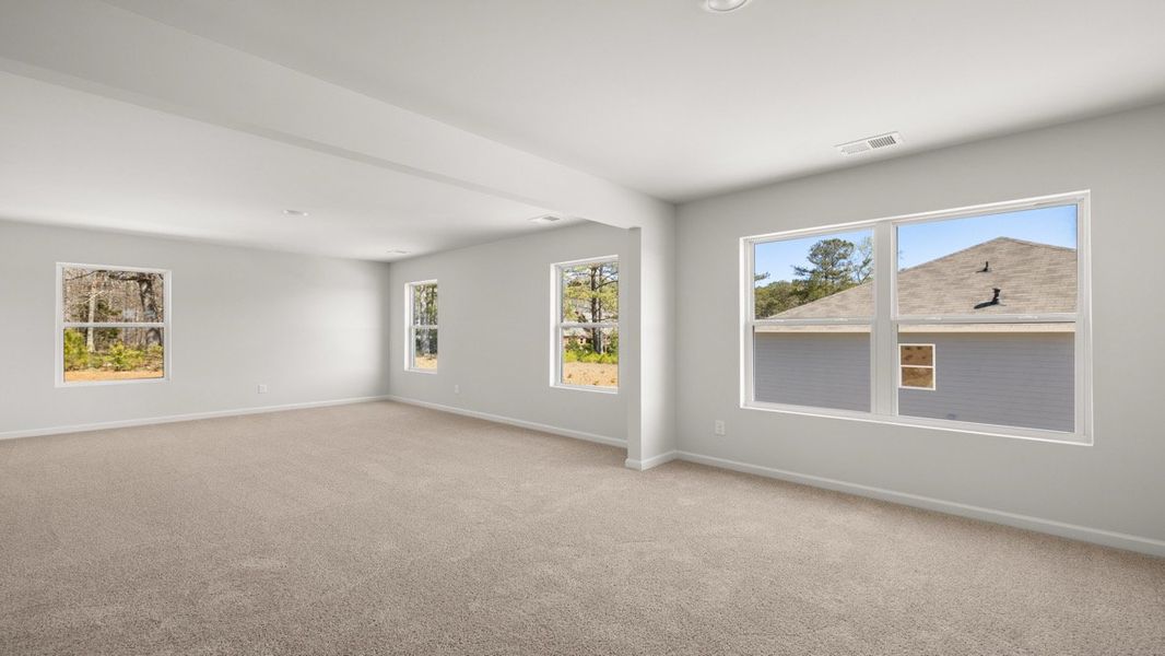 Representative unfurnished interior of a home built from the HALTON by D.R. Horton in Thompson Ridge, Dallas (Image 27). Representative unfurnished interior of a home built from the HALTON by D.R. Horton in Thompson Ridge, Dallas (Image 27).