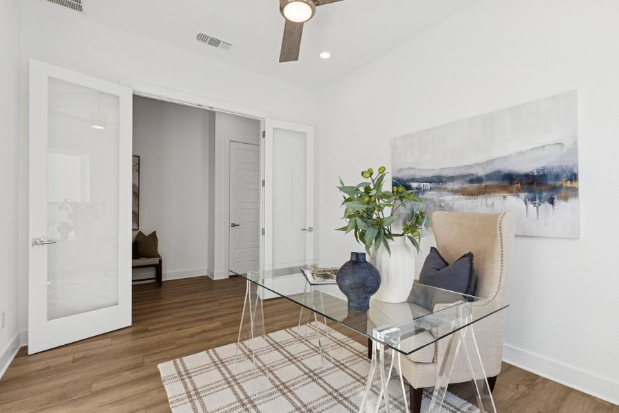 Representative furnished interior of a home built from the The Nacogdoches by David Weekley Homes in La Cima, San Marcos (Image 5).