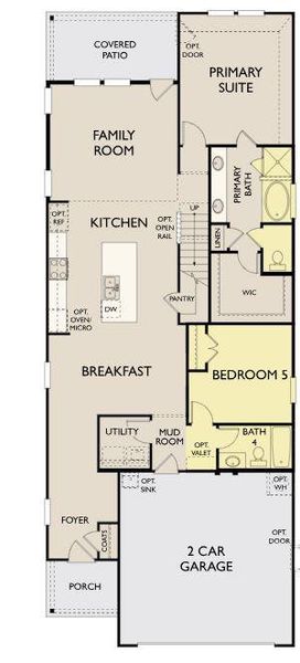 2D floor plan layout of this home in The Homestead at Lariat, Liberty Hill, TX (Image 4).