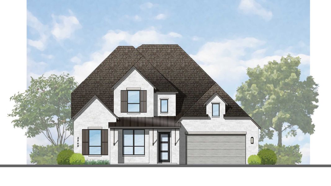Representative rendering of the exterior for the Telford Plan by Highland Homes (Image 19).