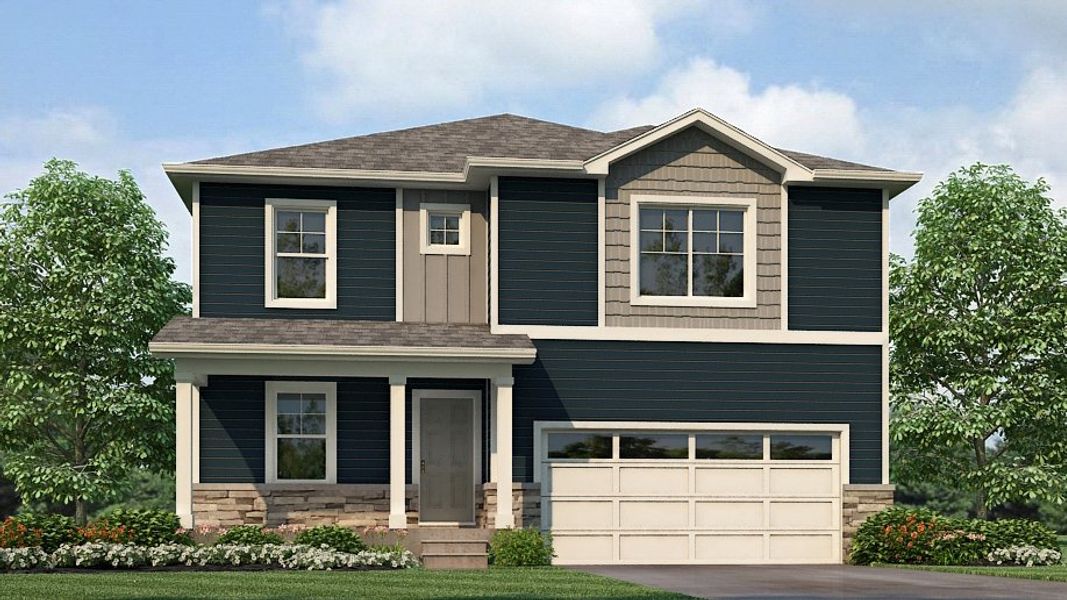 Representative exterior photo of a completed home built from the Bridgeport by D.R. Horton in Vista Meadows, Fort Lupton, CO (Image 21).