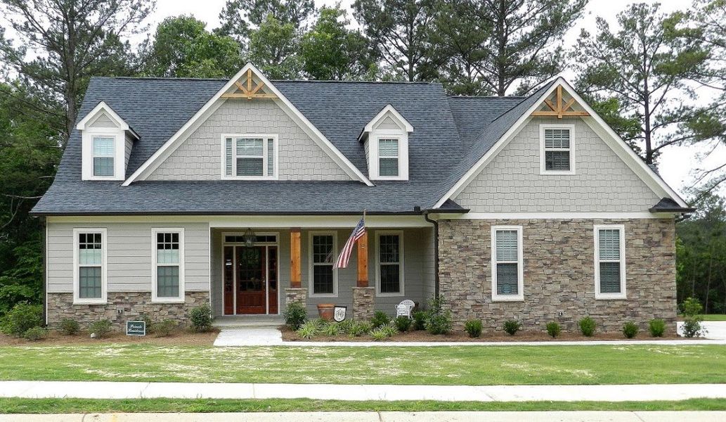 Representative exterior photo of a completed home built from the The Garrison by Bamford and Company in Rowland Springs, Cartersville, GA (Image 3). Representative exterior photo of a completed home built from the The Garrison by Bamford and Company in Rowland Springs, Cartersville, GA (Image 3).