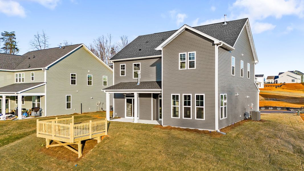 Exterior details and patio area of a home in Hanes Lake, Winston-Salem (Image 4).