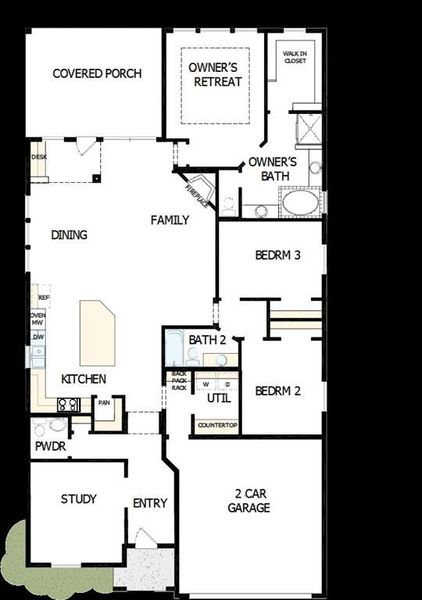 2D floor plan layout of this home in Painted Tree - Classic Series, McKinney, TX (Image 3). 2D floor plan layout of this home in Painted Tree - Classic Series, McKinney, TX (Image 3).