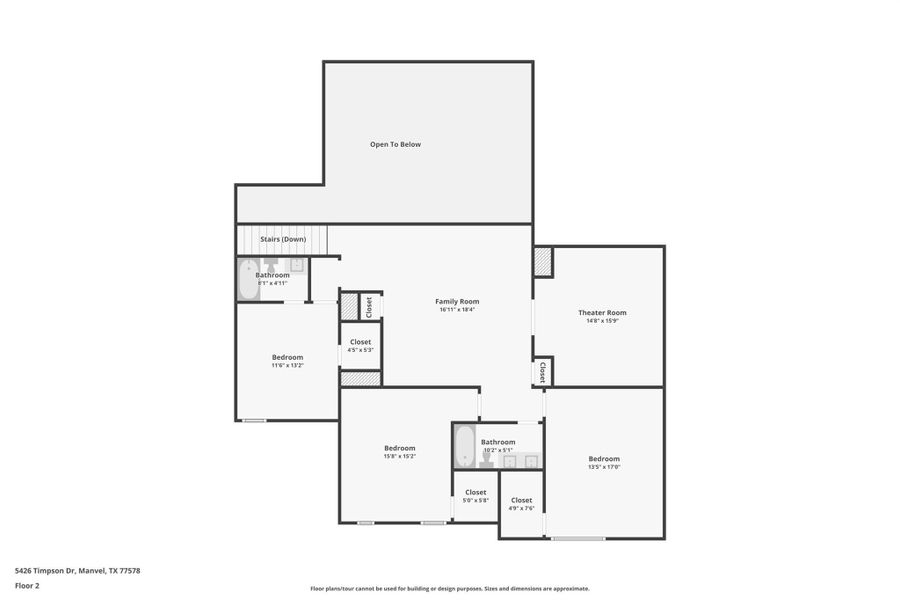 2D floor plan layout of this home in Del Bello Lakes 60', Manvel, TX (Image 32).