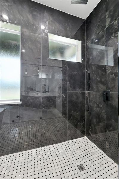 Bathroom with a stall shower