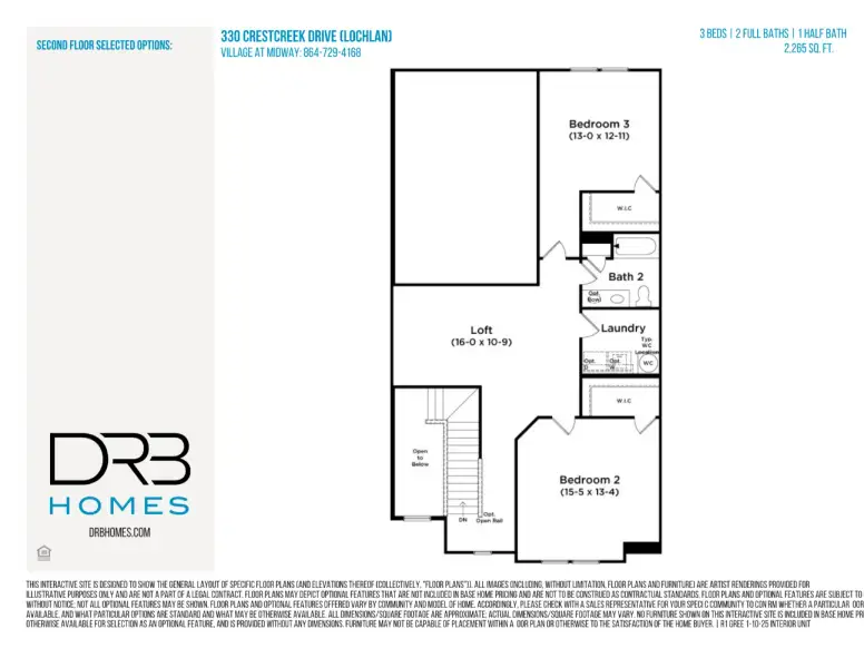 2D floor plan layout of this home in Village at Midway, Anderson, SC (Image 5).