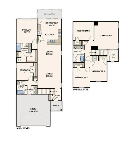2D floor plan layout of this home in Creekland Village at Bridgeland, Cypress, TX (Image 2). 2D floor plan layout of this home in Creekland Village at Bridgeland, Cypress, TX (Image 2).
