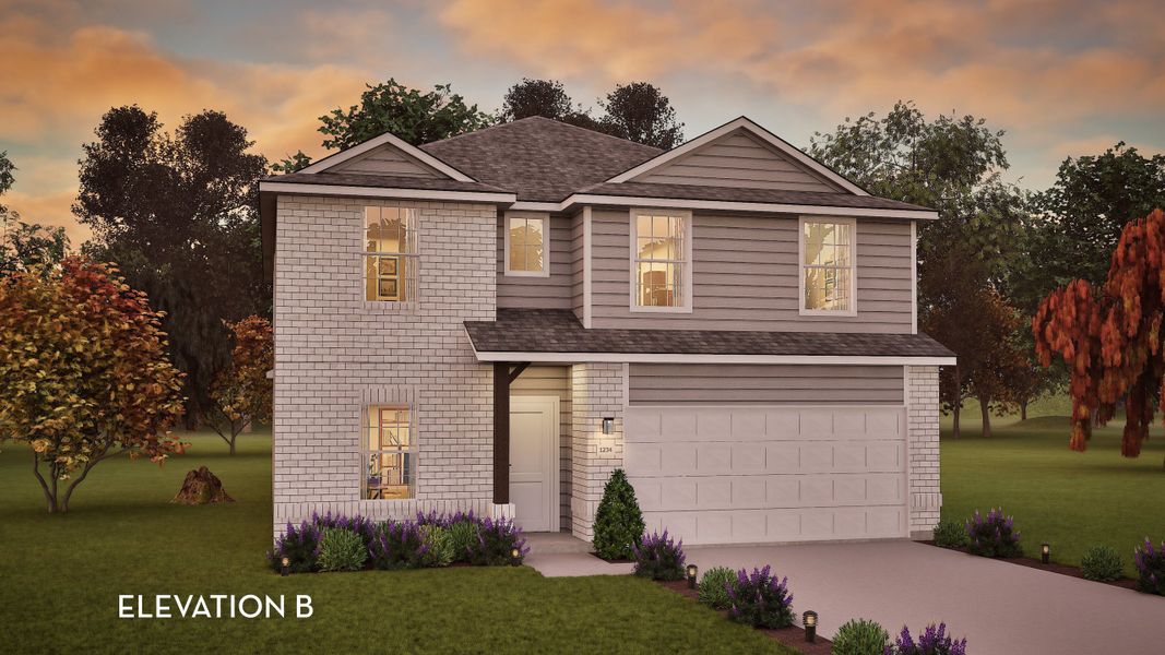 Representative exterior photo of a completed home built from the Concho by CastleRock Communities in Lone Oak, San Antonio, TX (Image 2).