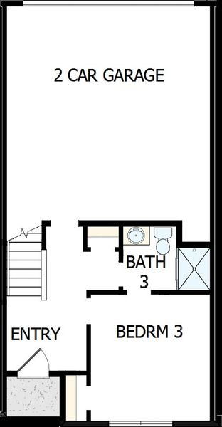2D floor plan layout of this home in Central Living at Craig, Charlotte, NC (Image 2).