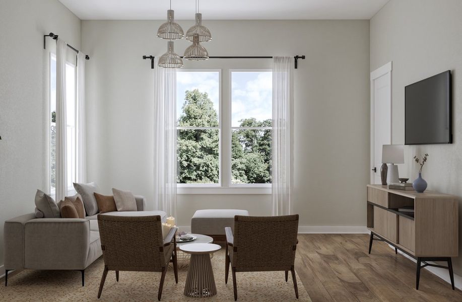 Representative furnished interior of a home built from the Addison by Beazer Homes in Ashley Walk Townes, Charleston (Image 6).