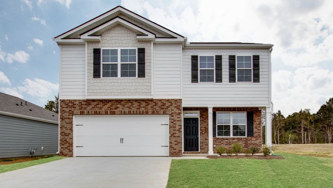 Front exterior of a new home in Woodbridge Glen Single Family, Lebanon, TN, highlighting curb appeal (Image 18).