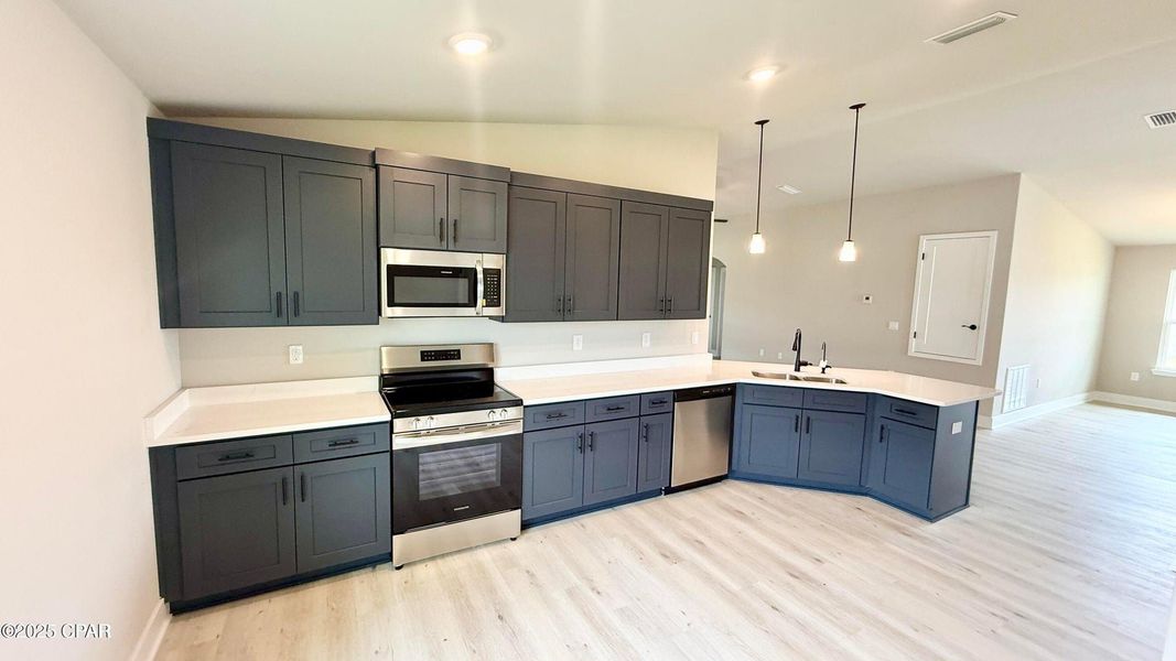 Furnished interior view inside a new home in College Station, Panama City (Image 2). Furnished interior view inside a new home in College Station, Panama City (Image 2).