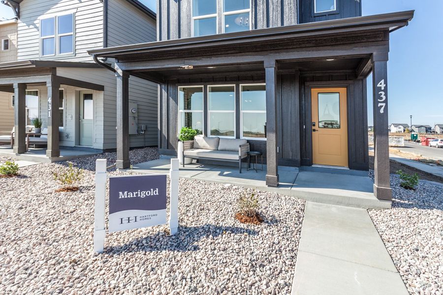 Representative exterior details of a home built from the Marigold by Hartford Homes in Bloom, Fort Collins (Image 3).