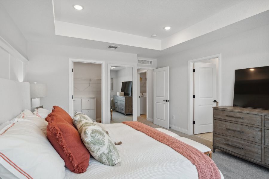 Primary suite with tray ceiling