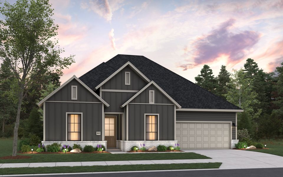 Front exterior of a home in the Hunters Crossing 60s community, located in Sealy, TX (Image 10).