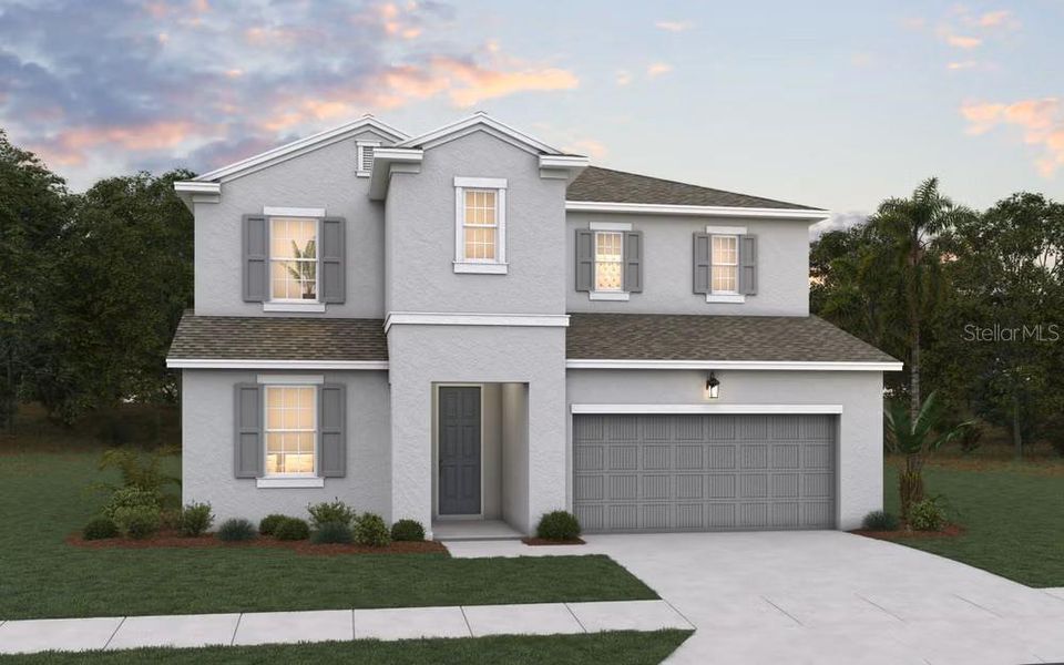 Front exterior of a new home in Seaire, Parrish, FL, highlighting curb appeal (Image 1). Front exterior of a new home in Seaire, Parrish, FL, highlighting curb appeal (Image 1).