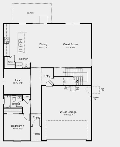 2D floor plan layout for the Havenwood by Taylor Morrison in Artisan at Asante Vista Collection, Surprise, AZ (Image 5).