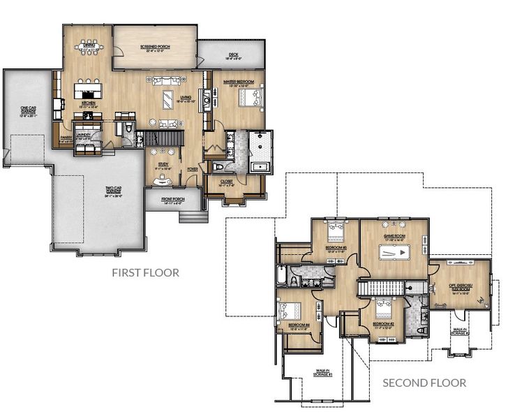 2D floor plan layout for the The Melissa by Ken Harvey Homes in Carriage Farms, Raleigh, NC (Image 2). 2D floor plan layout for the The Melissa by Ken Harvey Homes in Carriage Farms, Raleigh, NC (Image 2).