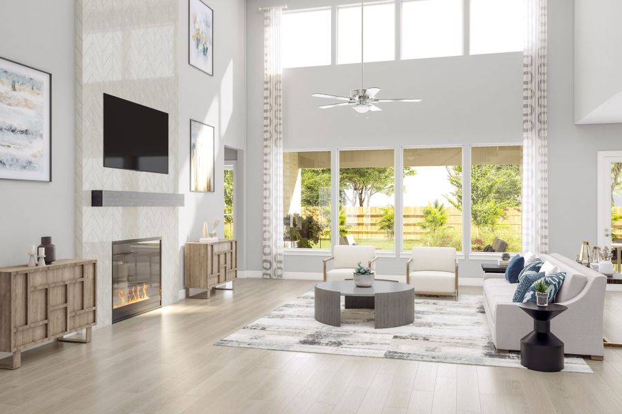 Representative furnished interior of a home built from the Seville by Tri Pointe Homes in Woodson’s Reserve, Spring (Image 15).