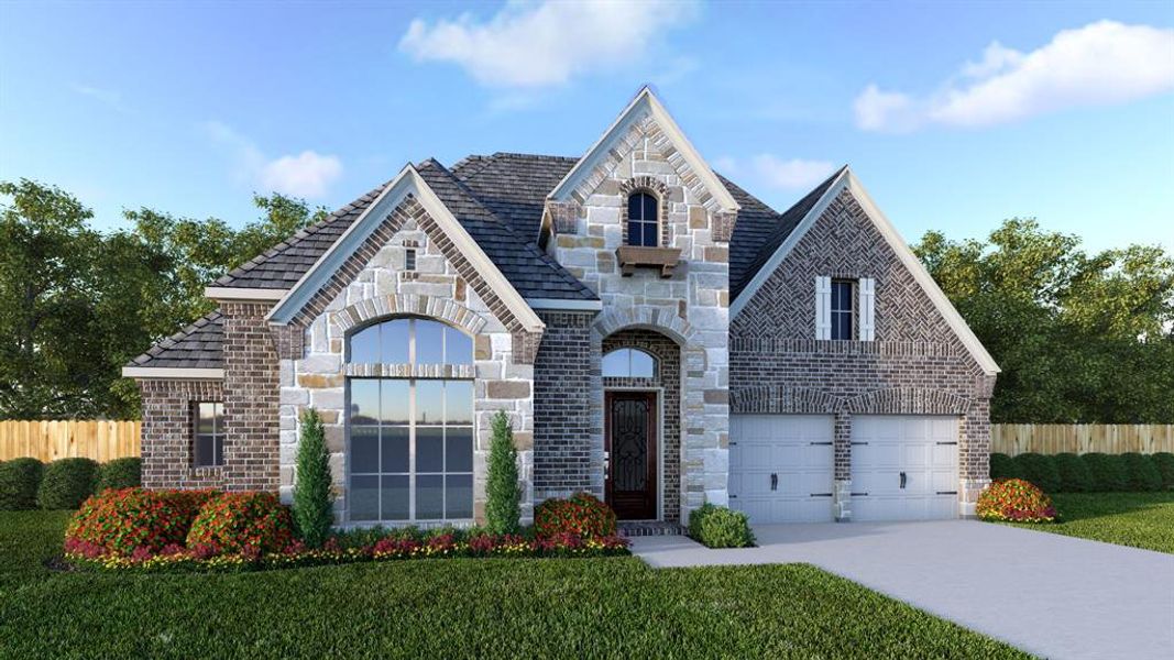 Front exterior of a new home in Sweetgrass, Haslet, TX, highlighting curb appeal (Image 1). Front exterior of a new home in Sweetgrass, Haslet, TX, highlighting curb appeal (Image 1).