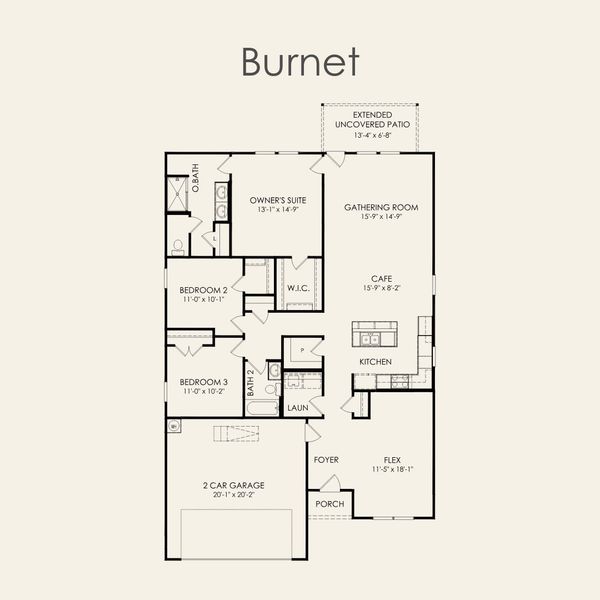 2D floor plan layout for the Burnet by Pulte Homes in Lagos, Manor, TX (Image 3). 2D floor plan layout for the Burnet by Pulte Homes in Lagos, Manor, TX (Image 3).
