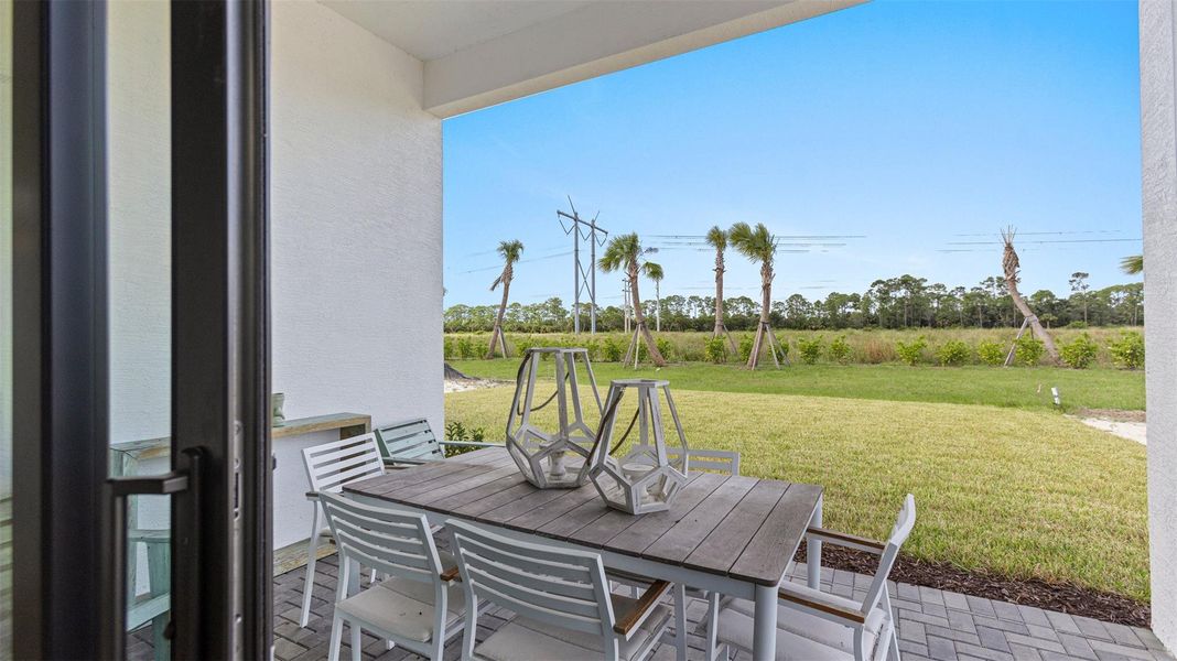 Exterior details and patio area of a home in PGA Village Verano, Port St. Lucie (Image 4). Exterior details and patio area of a home in PGA Village Verano, Port St. Lucie (Image 4).