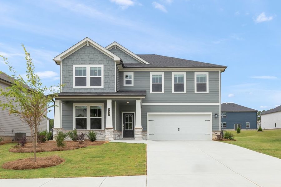 A house with a driveway.