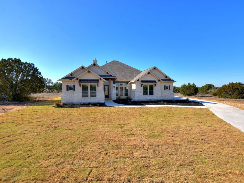 Representative exterior photo of a completed home built from the Siena II by Giddens Homes in Clearwater Ranch, Liberty Hill, TX (Image 40).