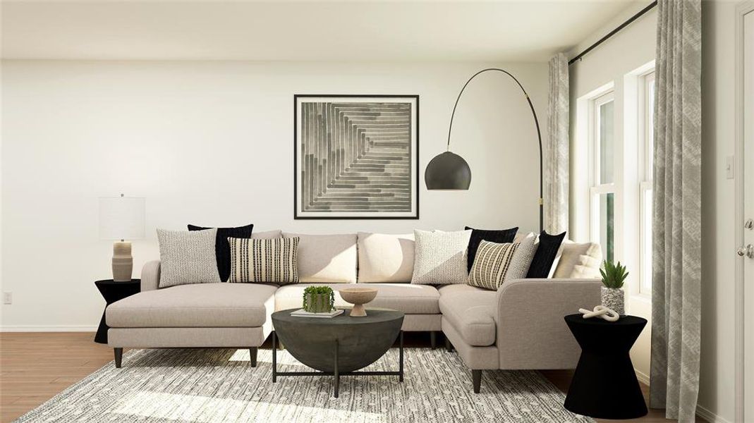 Living room featuring hardwood / wood-style floors