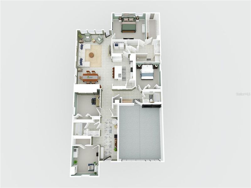 2D floor plan layout of this home in Wellness Ridge, Clermont, FL (Image 6). 2D floor plan layout of this home in Wellness Ridge, Clermont, FL (Image 6).