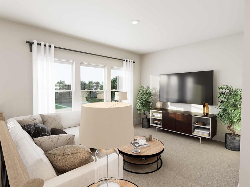 Representative furnished interior of a home built from the The Cody by David Weekley Homes in Elyson - Grove Row Collection, Katy (Image 5).