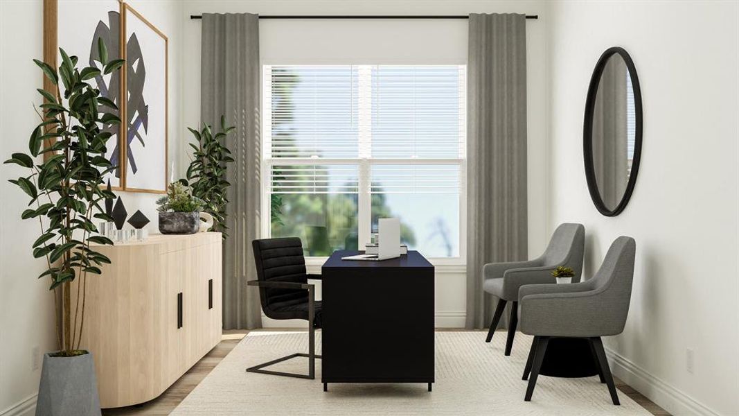 Sitting room featuring light hardwood / wood-style floors