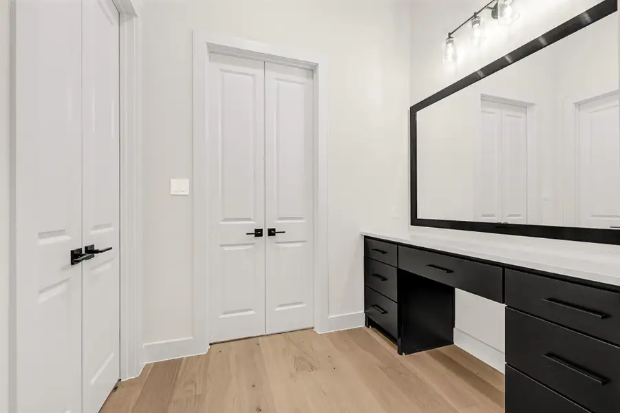 Vanity space in the primary suite.