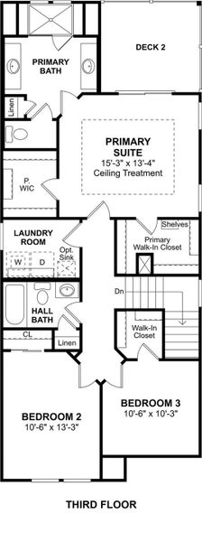 The Rivercrest floor plan by K. Hovnanian Homes. 3rd Floor shown. *Prices, plans, dimensions, features, specifications, materials, and availability of homes or communities are subject to change without notice or obligation.