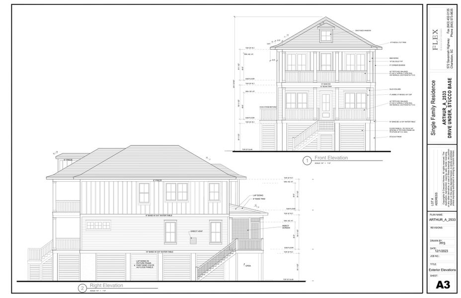 Exterior rendering of this home design in , Johns Island, SC (Image 3).