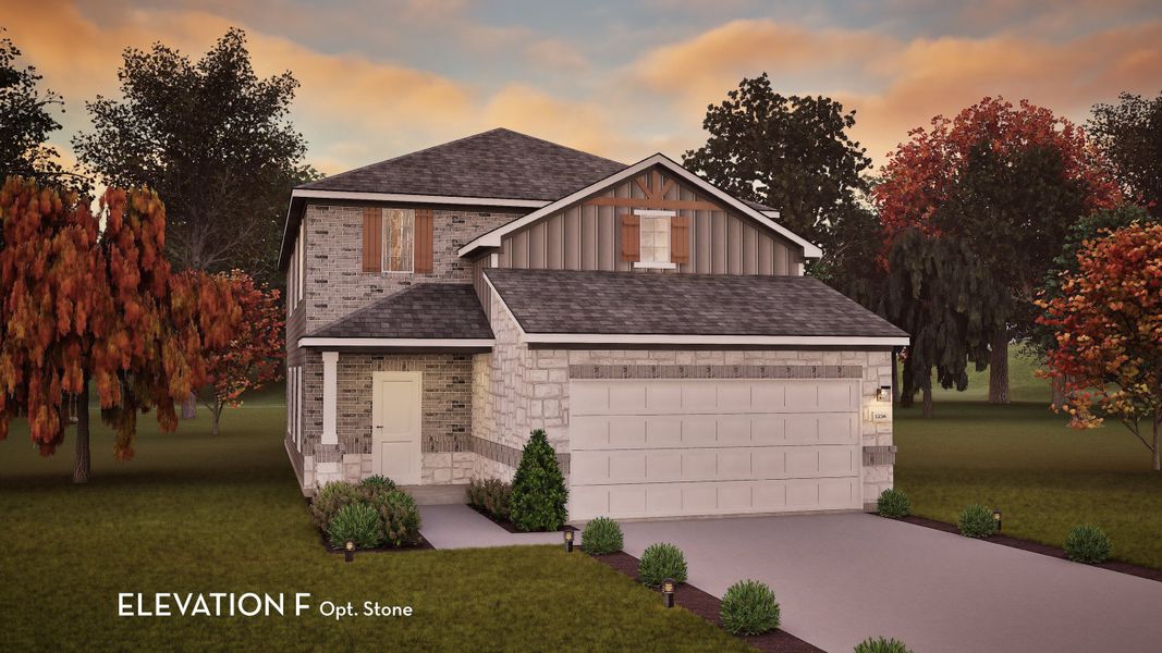 Representative exterior photo of a completed home built from the Willow by CastleRock Communities in Garden Grove, San Antonio, TX (Image 6).