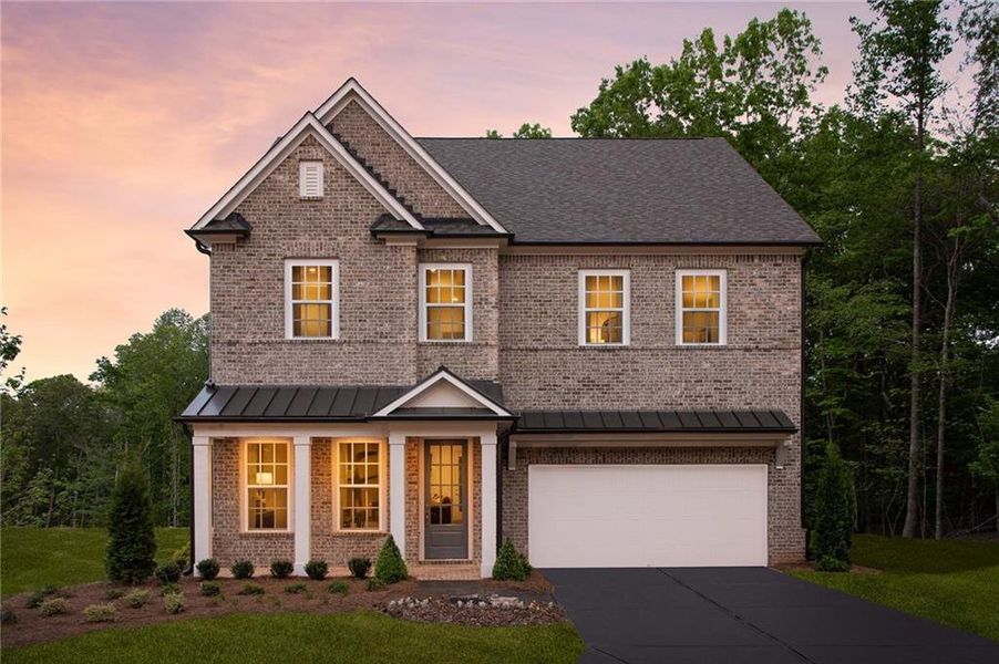 Front exterior of a new home in East Harbor II at Chestatee, Dawsonville, GA, highlighting curb appeal (Image 23).
