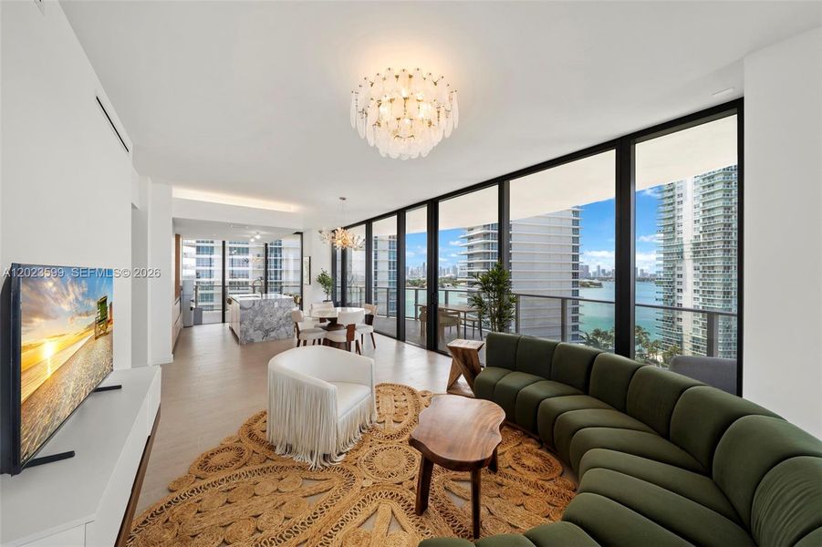 Furnished interior view inside a new home in , Miami Beach (Image 6). Furnished interior view inside a new home in , Miami Beach (Image 6).