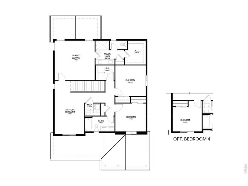2D floor plan layout of this home in Granary, Johnstown, CO (Image 4).