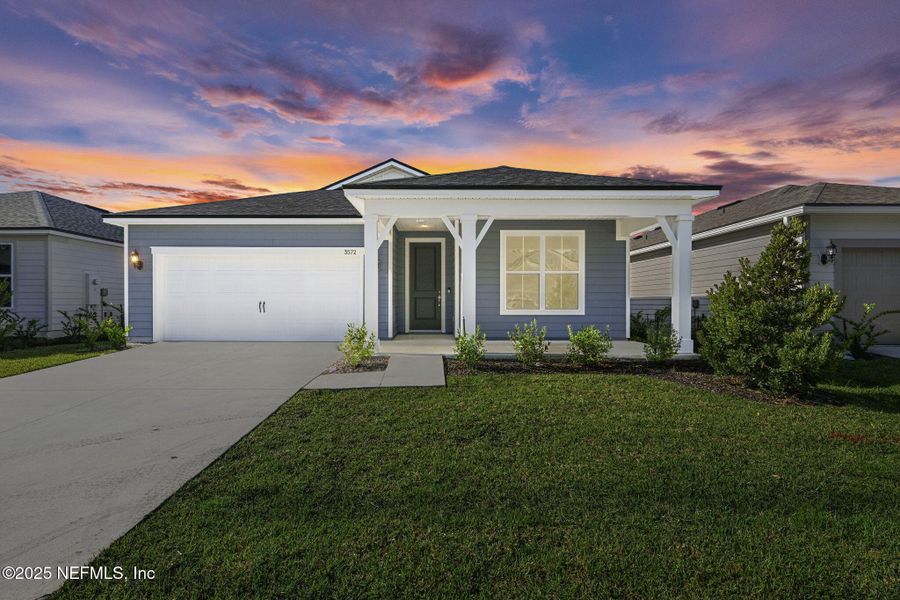 Front exterior of a new home in Hyland Trail, Green Cove Springs, FL, highlighting curb appeal (Image 15). Front exterior of a new home in Hyland Trail, Green Cove Springs, FL, highlighting curb appeal (Image 15).