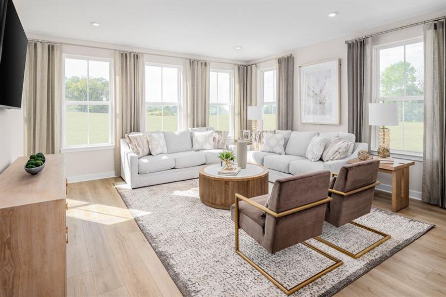 Furnished interior in a model home at Townes at The Station in Apex (Image 11).