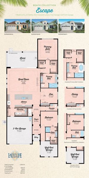 2D floor plan layout for the Escape by Minto Communities in Latitude Margaritaville Hilton Head, Hardeeville, SC (Image 4). 2D floor plan layout for the Escape by Minto Communities in Latitude Margaritaville Hilton Head, Hardeeville, SC (Image 4).