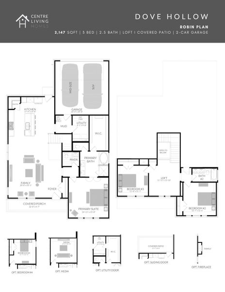 2D floor plan layout of this home in Dove Hollow, Waxahachie, TX (Image 5).