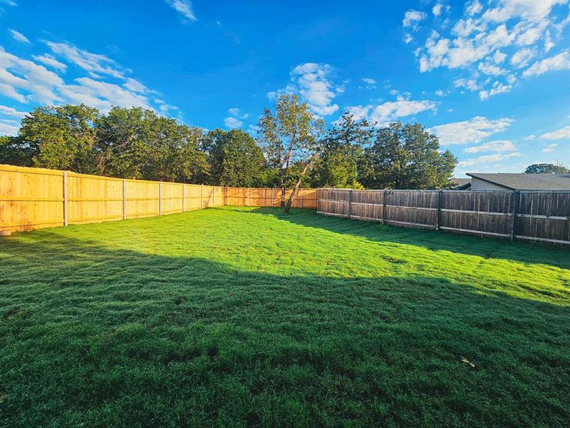 Large backyard perfect for cookouts, peaceful mornings, or relaxing evenings.